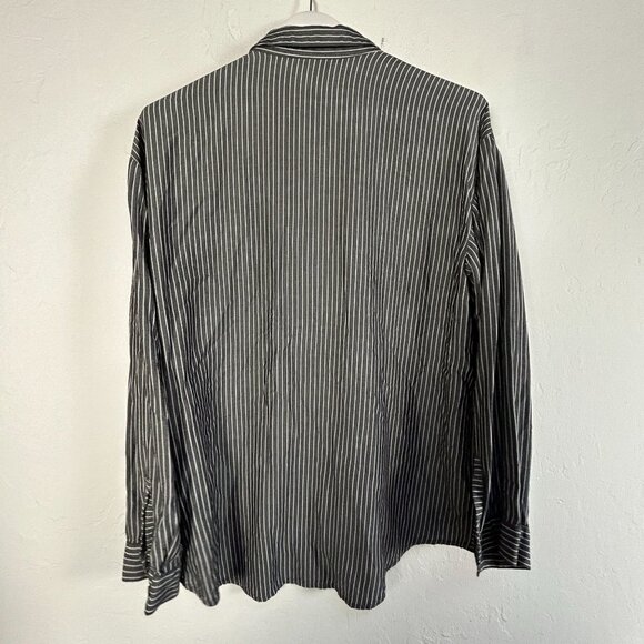 J. Jill Womens Black & White Striped Long Sleeve Button-Down Shirt Top Casual - Picture 2 of 6